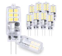 Aegislogic G4 LED Bulb 6000K Cool White 2W Non-Dimmable Replacement for G4 10W/20W Halogen Flicker-Free 10 Pack Small LED Light 2 Pin Base Lamp