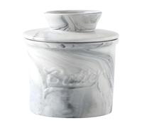 Aegistus French Butter Dish with Lid, French Butter Crock for Counter with Water Line (Stone Grain)