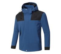 AEGJEGVD 3 In 1 Jackets Men Waterproof Jackets Long Sleeve Hooded Pockets Zipper Coats Outdoor Windproof Warm Softshell Jackets Fall Winter Comforty Raincoats Casual Climbing Outwear S-3XL Clearance