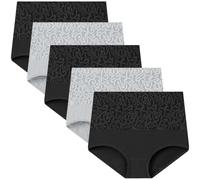 AEGJEGVD 5PC Underwear Women Clearance Solid Cotton Tummy Control Knickers Today's Deals,Ladies Seamless High Waist Tummy Lifting Underwear Large Size Briefs Comforty Breathable Briefs XS-5XL