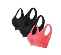 AEGJEGVD 5PC Women Sports Bra for Large Breasts Ultra-Thin Full Cup Yoga Bra Solid New Seamless Sports Style Crop Tops Vest Comfort Stretch Bras Shapewear Plus Size Bra S-6XL UK Clearance