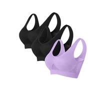 AEGJEGVD 5PC Women Sports Bra for Large Breasts Ultra-Thin Full Cup Yoga Bra Solid New Seamless Sports Style Crop Tops Vest Comfort Stretch Bras Shapewear Plus Size Bra S-6XL UK Clearance