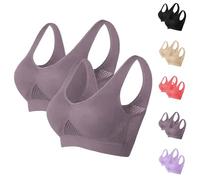 AEGJEGVD 5PC Women Sports Bra for Large Breasts Ultra-Thin Full Cup Yoga Bra Solid New Seamless Sports Style Crop Tops Vest Comfort Stretch Bras Shapewear Plus Size Bra S-6XL UK Clearance