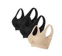 AEGJEGVD 5PC Women Sports Bra for Large Breasts Ultra-Thin Full Cup Yoga Bra Solid New Seamless Sports Style Crop Tops Vest Comfort Stretch Bras Shapewear Plus Size Bra S-6XL UK Clearance