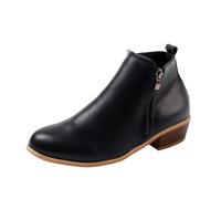 AEGJEGVD Ankle Boots for Women Clearance,Ladies Boots Today's Deals,Low Heel Suede Tassel Boot Classic Mid Tube Boot Fall Winter Side Zipper Boots Comfortable Elegant Walking Shoes UK Size 3-7.5