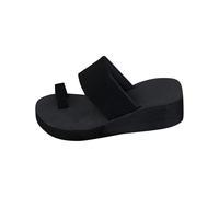 AEGJEGVD Arch Support Sandals for Women Black Flip Flops Clearance,Ladies Thick-Soled Beach Slippers,Summer Comfortable Soft Bottoms Platform Sandal Casual Shoes Walking Non-Slip Slides UK Size 3.5-7