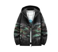 AEGJEGVD Camouflage Jackets for Men UK Gradation Long Sleeve Zipper Pockets Hooded Overcoat Fall Winter Thin Fit Coats Outdoor Windproof Warm Softshell Jackets Casual Sport Outwear S-5XL Clearance
