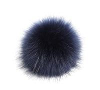 AEGJEGVD DIY Faux Fur Pom Poms Ball with Press Button Removable Fluffy Pompom for Knitting Hats Shoes Scarves Bag Accessories (10cm) Navy