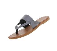 AEGJEGVD Flip Flops Women Round Toe Open Toe Flip Flops Flat Sandals Summer Non-Slip Slippers Low Heel Slippers Ladies PU Sliders for Shower Bathroom Pool Beach Indoor Outdoor 3.5-7.5
