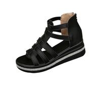 AEGJEGVD Gladiator Sandals for Women UK Clearance,Ladies Open Toe Flat Thick-Soled Wedge Heels Roman Sandals Slippers Orthopedic Pavers Platform Shoes Summer Washable Non Slip Casual Slides Size 5-8.5