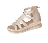 AEGJEGVD Gladiator Sandals for Women UK Clearance,Ladies Open Toe Flat Thick-Soled Wedge Heels Roman Sandals Slippers Orthopedic Pavers Platform Shoes Summer Washable Non Slip Casual Slides Size 5-8.5