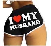AEGJEGVD I Love My Husband Shorts Women Sexy High Waisted Letter Printed Shorts Summer Elastic Waist Super Shorts Casual Loose Pajamas Shorts Gym Yoga Running Shorts Comforty Beach Shorts Clearance