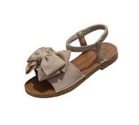 AEGJEGVD Ladies Bohemian Sandals Bow Round Toe Open Toe Elastic Back Flat Heel Flat Sandals Women Orthopaedic Wide Fit Shoes Summer Holiday Outdoor Walking Hiking Shoes Daily Wear 3.5-7.5