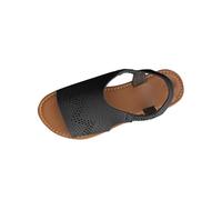 AEGJEGVD Leather Sandals Women Sandals & Slides Clearance,Ladies Hollow Round Toe Flat Slippers Summer Roman Casual Beach Open Toe Sliders Outdoor Walking Non Slip Shoes UK Size 3.5-7