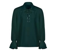 AEGJEGVD Men Gothic Shirts Clearance Retro Frilly Neck Long Sleeve Victorian Ruffled Inner Shirt Halloween Stage Costume Gentleman Medieval Court Dress Shirt Renaissance Steampunk Blouses Tops S-5XL