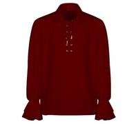 AEGJEGVD Men Gothic Shirts Clearance Retro Frilly Neck Long Sleeve Victorian Ruffled Inner Shirt Halloween Stage Costume Gentleman Medieval Court Dress Shirt Renaissance Steampunk Blouses Tops S-5XL