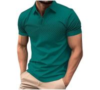 AEGJEGVD Mens Polos Shirts Short Sleeve Clearance-Men Geometric Print Button Turndown Golf & Tennis Shirt | Summer Comfort Breathable Sport Blouses Office Gym Casual Business Tops UK Size M-3XL