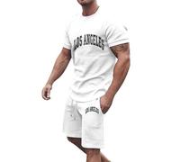 AEGJEGVD Mens Summer Outfits 2 Piece Shorts T Shirt Sets Hawaiian Printed Tracksuit Set Round Neck Short Sleeve Tops and Drawstring Shorts Suit Gym Sport Beach Sets Casual Loose Co Ord Set M-3XL