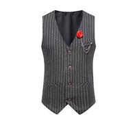 AEGJEGVD Mens Wedding Waistcoats UK Tweed Herringbone Single Breasted Suit Vest Business Formal Dress Sleeveless Retro V Neck Blazer Jacket Solid Color Waistcoat Classic Party Vest with Pocket