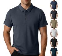 AEGJEGVD Polos Shirts for Men Summer Short Sleeve Stretchy Quick Dry Golf Polos Shirt,Men's Breeze Lightweight Breathable Collared Tops Casual Cool Tops for Holiday Vacation Office Business S-4XL