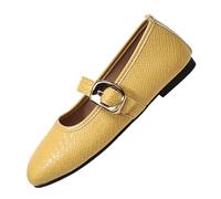 AEGJEGVD PU Loafers Women Round-Headed Flat with A Straight Buckle Loafers Spring Summer Outdoor Comfortable Slip On Ladies Leather Shoes Dressy Work Business Casual School Shoes Size 3.5-6