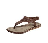 AEGJEGVD Sandals Clearance Toe Thong Sandal for Women Flip Flops Ladies Slingback Leather Mesh Toe Post Walking Shoes Retro Bohemian Ethnic Style Footwear Breathable Summer Slides UK Size 3.5-7.5