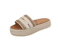 AEGJEGVD Sandals for Women Sale Clearance,Ladies Round Head Thick Bottom Slippers,Summer Roman Bohemia Beach Casual Sandal Comfortable Breathable Shoes Walking Non-Slip Slides UK Size 3.5-7