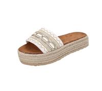 AEGJEGVD Sandals for Women Sale Clearance,Ladies Round Head Thick Bottom Slippers,Summer Roman Bohemia Beach Casual Sandal Comfortable Breathable Shoes Walking Non-Slip Slides UK Size 3.5-7