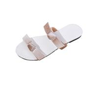 AEGJEGVD Sandals Women Clearance,Ladies Comfortable Lazy Outer Wear Bow Sandal Beach Flat Shoes Summer Open Toe Roman Lightweight Slippers Casual Walking Non-Slip Slides UK Size 3.5-7.5