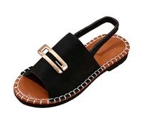 AEGJEGVD Sandals Women Open Toe Buckle Flat Roman Sandals Summer Non-Slip Beach Shoes Comfortable Plus Size Shoes Ladies for Seaside Vacation Outdoor Everyday Wear 3.5-7.5