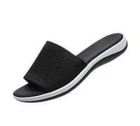 AEGJEGVD Slippers Women Mesh Upper Wedge Heel Slippers Summer Non-Slip Open Toe Beach Sliders Soft Soled Thick Bottom Cushion Sliders Ladies House Shoes for Indoor Outdoor 3.5-7.5