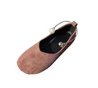 AEGJEGVD Suede Loafers Women Solid Color Round-Toe Soft Soles Snap Flat Loafers Spring Summer Comfortable Slip On Ladies Shoes Outdoor Dressy Work Business Casual School Shoes Size 3.5-7.5