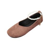 AEGJEGVD Suede Loafers Women Solid Color Round-Toe Soft Soles Snap Flat Soles Loafers Spring Summer Comfortable Slip On Ladies Shoes Outdoor Dressy Work Business Casual School Shoes Size 3.5-7.5