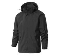 AEGJEGVD Waterproof Jackets Men Clearance Solid Full Zip Long Sleeve Detachable Hatwater Hooded Coats Outdoor Sunscreen Windproof Softshell Jackets Fall Winter Comforty Warm Oversized Coats L-5XL