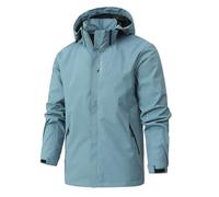 AEGJEGVD Waterproof Jackets Men Clearance Solid Full Zip Long Sleeve Detachable Hatwater Hooded Coats Outdoor Sunscreen Windproof Softshell Jackets Fall Winter Comforty Warm Oversized Coats L-5XL