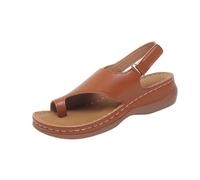 AEGJEGVD Wedge Sandals Slides Women Bohemian Open Toe Slip On Sandals Ladies Thick Soled Soft Soled Roman Slides Summer Comfortable Outdoor Beach Wear-Outside Slippers Plus Size Casual Shoes 3.5-7.5