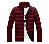 AEGJEGVD Winter Jackets for Men Clearance,Men Down Jacket Solid Hooded Long Sleeve Full Zip Warm Coats Padded Cotton Quilted Coat Outdoor Softshell Waterproof Windproof Puffer Coat with Pockets S-6XL