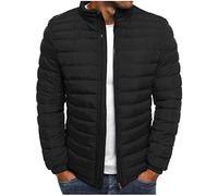 AEGJEGVD Winter Jackets for Men Clearance,Men Down Jacket Solid Hooded Long Sleeve Full Zip Warm Coats Padded Cotton Quilted Coat Outdoor Softshell Waterproof Windproof Puffer Coat with Pockets S-6XL