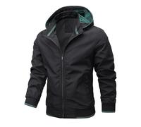 AEGJEGVD Winter Jackets for Men UK Clearance Detachable Multi-pocket Long Sleeve Solid Hooded Zipper Work Coats Outdoor Windproof Warm Softshell Jackets Fall Fashion Outwear XS-XXL Today's Deals