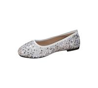 AEGJEGVD Women Flat Shoes Clearance,Ladies Solid Color Sequined Round Toe Shoe Closed Toe Shallow Mouth Sandals Summer Breathable Beach Casual Walking Non-Slip Sandal UK Size 3.5-7.5