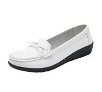 AEGJEGVD Women Loafers Mom Shoes Clearance,Ladies Leather Cowhide Sole Soft Soled Outer Wear Shoe Summer Breathable Slip On Beach Walking Sandal Non-Slip Sandals UK Size 3-8