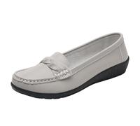 AEGJEGVD Women Loafers Mom Shoes Clearance,Ladies Leather Cowhide Sole Soft Soled Outer Wear Shoe Summer Breathable Slip On Beach Walking Sandal Non-Slip Sandals UK Size 3-8
