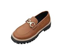 AEGJEGVD Women Loafers Mom Shoes Clearance,Slip On Closed Toe Shoe Ladies Round Toe Metal Buckle Low-Top Thick-Soled Leather Sandals Summer Breathable Beach Walking Sandal UK Size 3.5-7