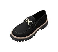 AEGJEGVD Women Loafers Mom Shoes Clearance,Slip On Closed Toe Shoe Ladies Round Toe Metal Buckle Low-Top Thick-Soled Leather Sandals Summer Breathable Beach Walking Sandal UK Size 3.5-7