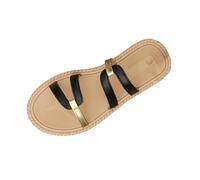 AEGJEGVD Women's Espadrille Sandals & Slides Open Toe One-Strap Wide Fit Slides Slip On Sandals Non Slip Soft Soled Slippers Summer Comforty Lightweight Beach Slippers Ladies Shoes Size 3.5-7.5
