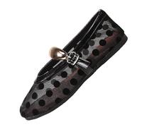 AEGJEGVD Womens Loafers Mesh Hollow-Out Round-Toe Polka Button Flat Loafers Spring Summer Comfortable Slip On Shoes Ladies Dressy Work Business Casual School Shoes Size 3.5-7