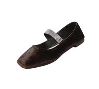 AEGJEGVD Womens Loafers Suede Bright Toe One-Foot Shallow Loafers Spring Summer Comfortable Plus Size Slip On Shoes Ladies Dressy Work Business Casual School Shoes Size 3.5-7.5