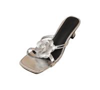 AEGJEGVD Womens Platform Sandals UK Clearance,Ladies Open Toe Flower High Heels Sandal 2025 Spring Summer Roman Casual Beach Shoes Walking Arch Support Slippers Lightweight Non-Slip Slides Size 3-7