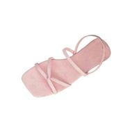 AEGJEGVD Womens Roman Sandals Open Toe Elegant One-Strap Thin Strap Flat Sandals Beach Shoes Square Toe Shoes Summer Outdoor Non Slip Sliders Comfortable Plus Size Sliders Ladies 3.5-7.5