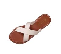 AEGJEGVD Women's Sandals & Slides Flat Round Toe Open Toe Sliders Roman Soft-Soled Slippers Summer Outdoor Beach Non Slip Sandals Comfortable Plus Size PU Slippers Ladies Shoes UK Size 3.5-7.5
